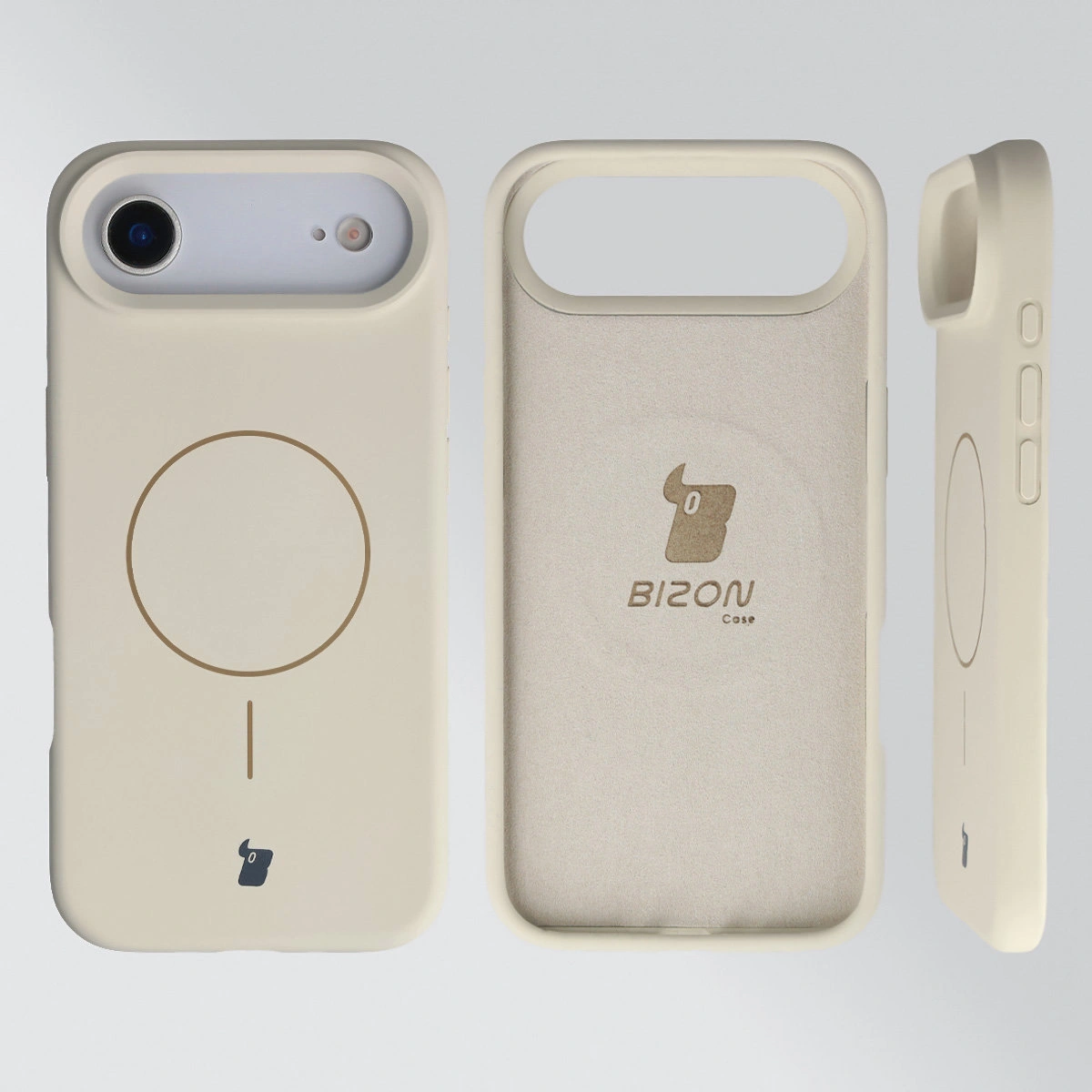 Konstrukcja etui Bizon Soft Case Magnetic: silikon, mikrofibra i zintegrowane osłony do Apple iPhone Air