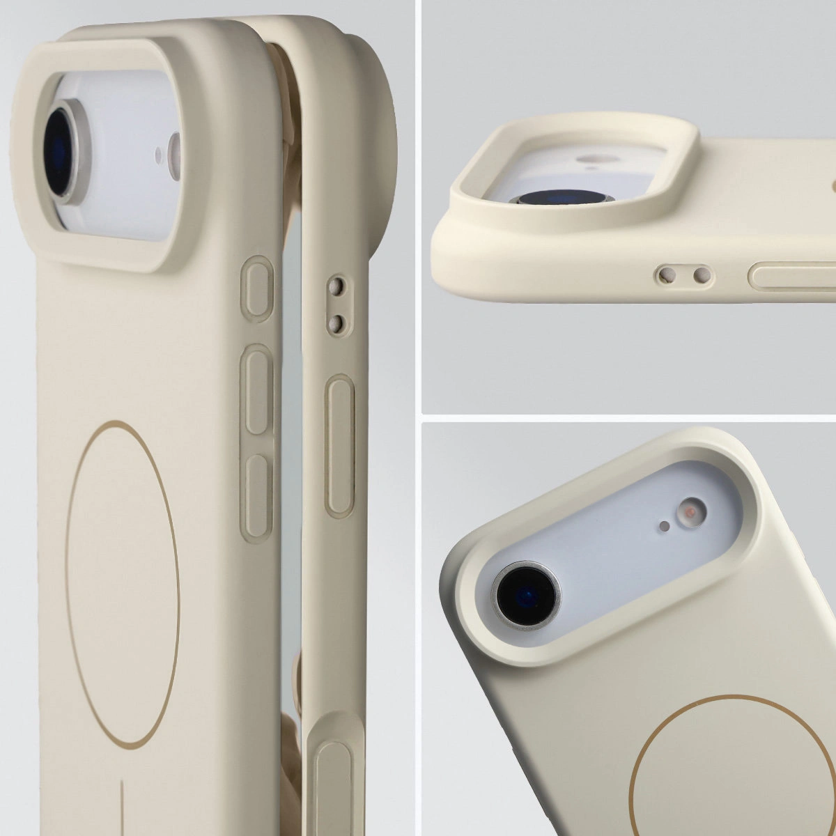 Zbliżenie na wycięcie na obiektywy w etui Bizon Soft Case do Apple iPhone Air