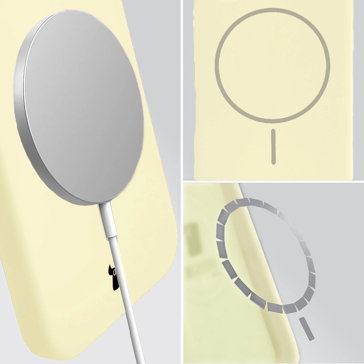 Magnetyczne ładowanie i pierścień MagSafe w etui Bizon Soft Case Magnetic do Apple iPhone Air