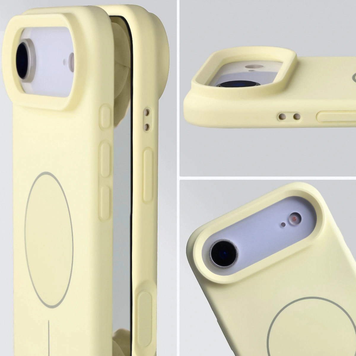 Zbliżenie na wycięcie na obiektywy w etui Bizon Soft Case do Apple iPhone Air