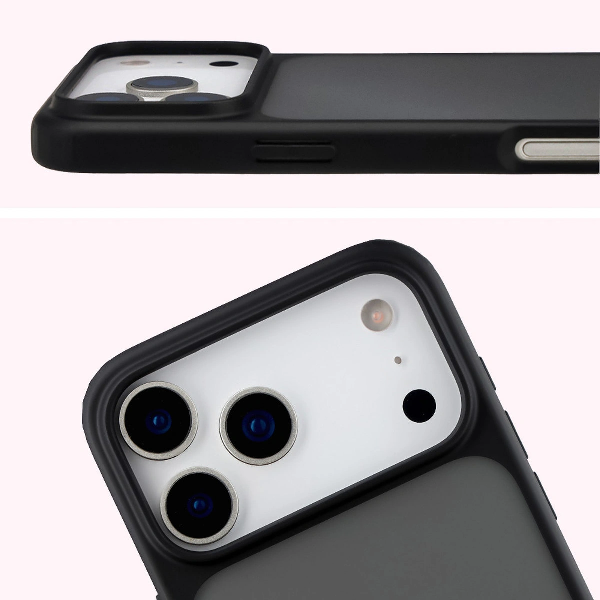 Decupaj complet și margini ridicate pentru camera în etui Bizon Case Angelo pentru Apple iPhone 17 Pro Max