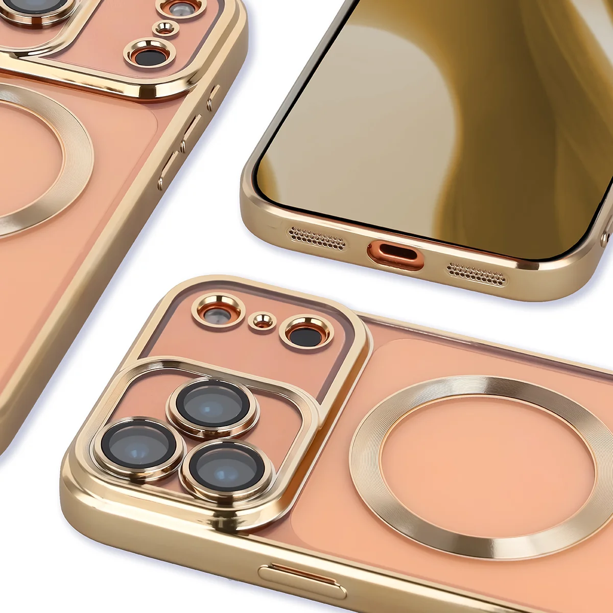 Zbliżenie na wbudowaną ochronę aparatu w Bizon Case GuardO do Apple iPhone 17 Pro Max