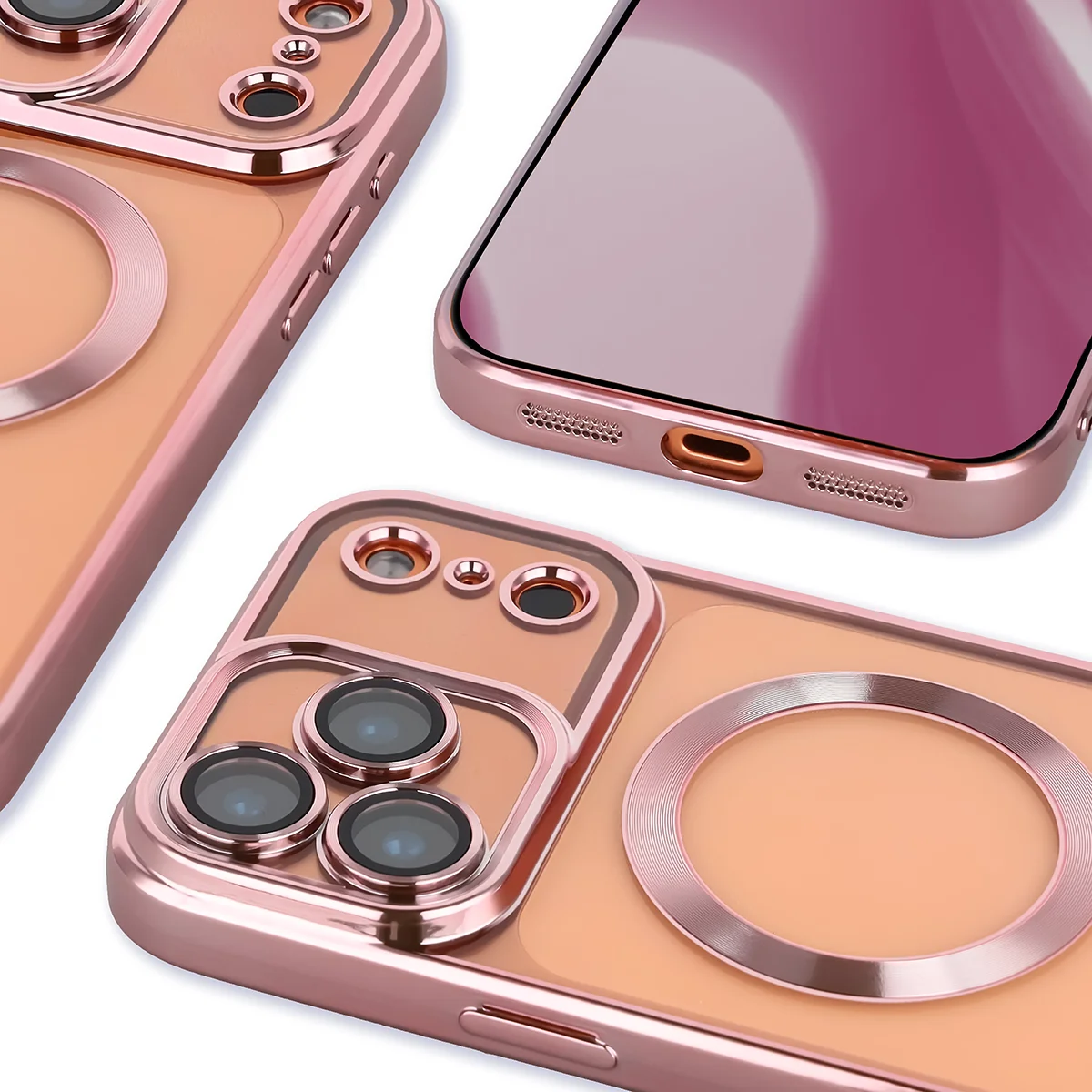 Zbliżenie na wbudowaną ochronę aparatu w Bizon Case GuardO do Apple iPhone 17 Pro Max