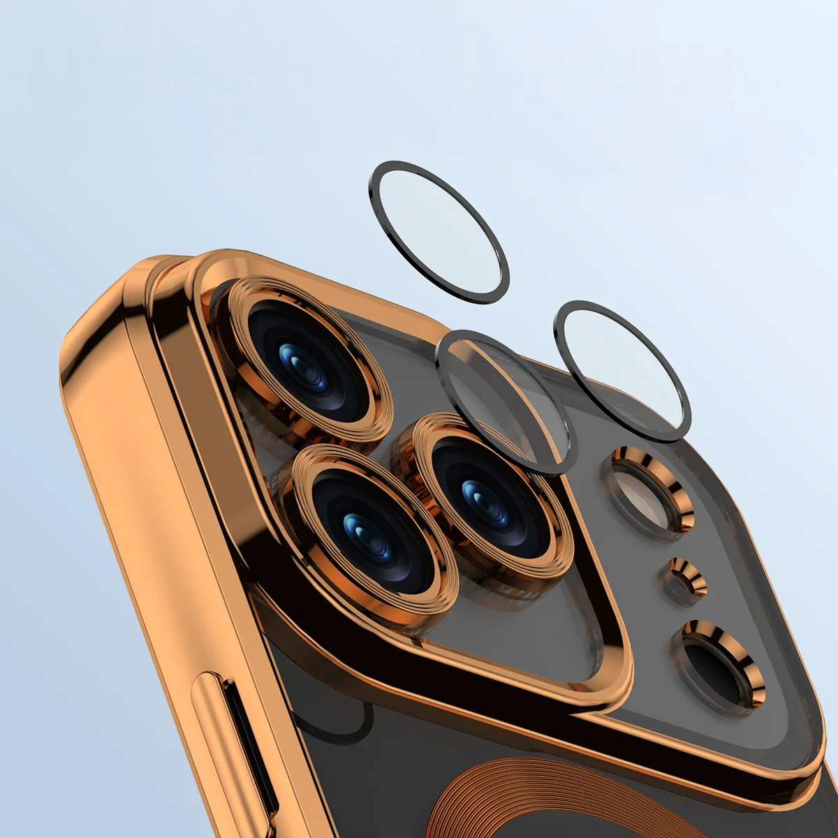 Metaliczna ramka, podniesione krawędzie i zintegrowane osłony w etui Bizon Case GuardO do Apple iPhone 17 Pro Max