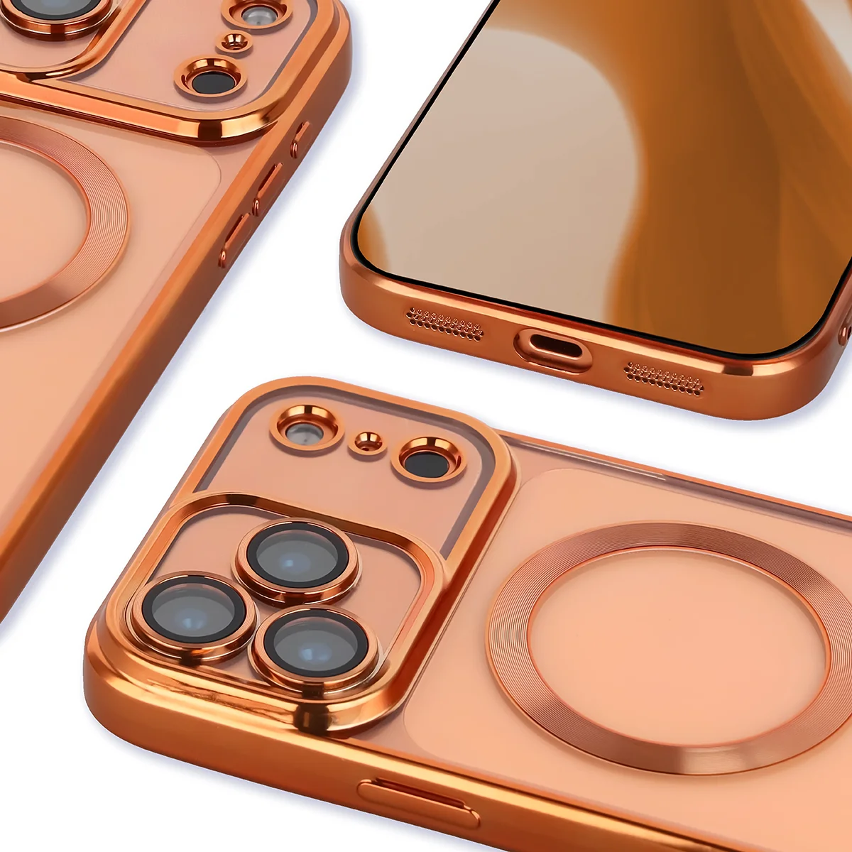 Zbliżenie na wbudowaną ochronę aparatu w Bizon Case GuardO do Apple iPhone 17 Pro Max
