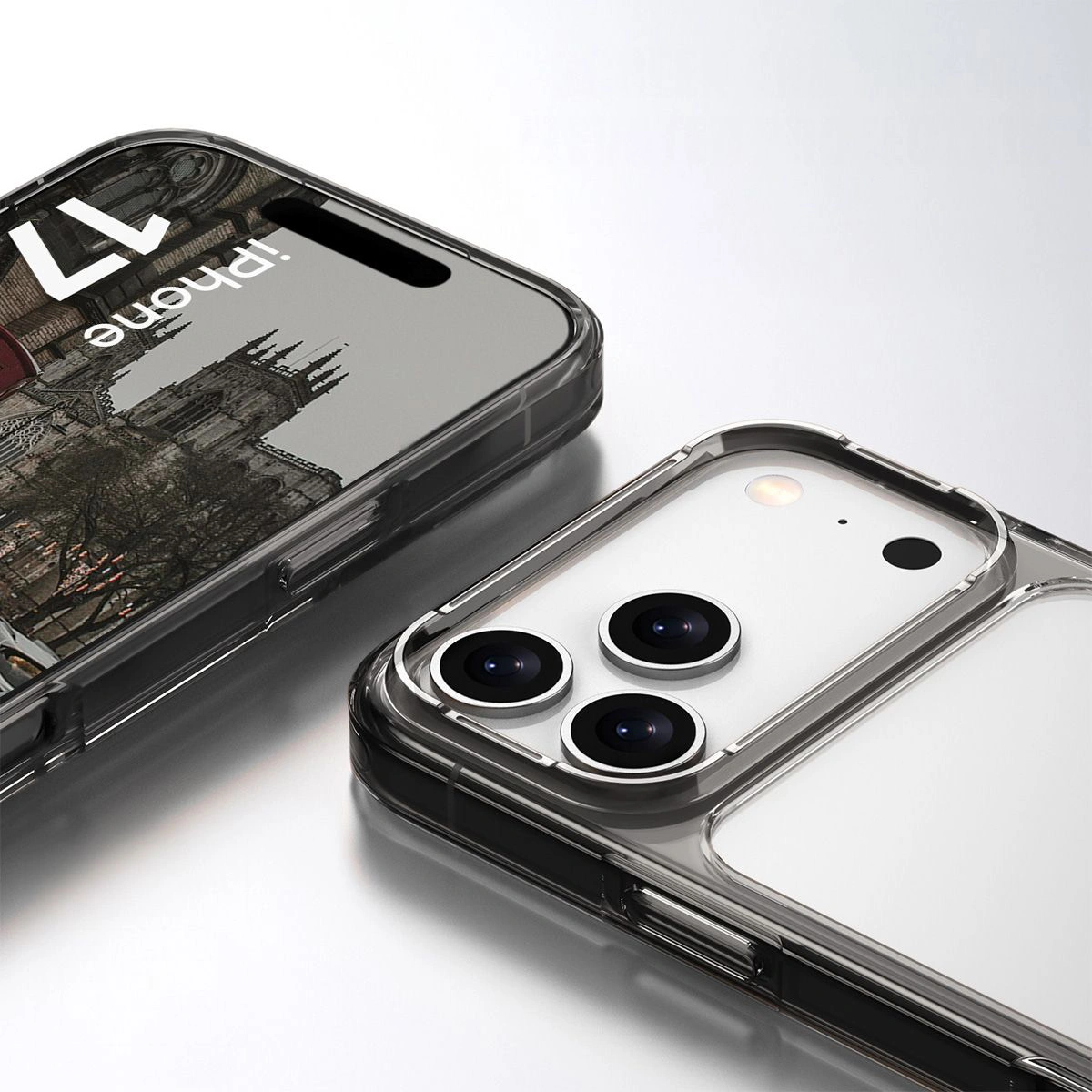 Wzmocnione narożniki i podwyższone ranty ekranu w etui Bizon Case Halo do Apple iPhone 17 Pro Max