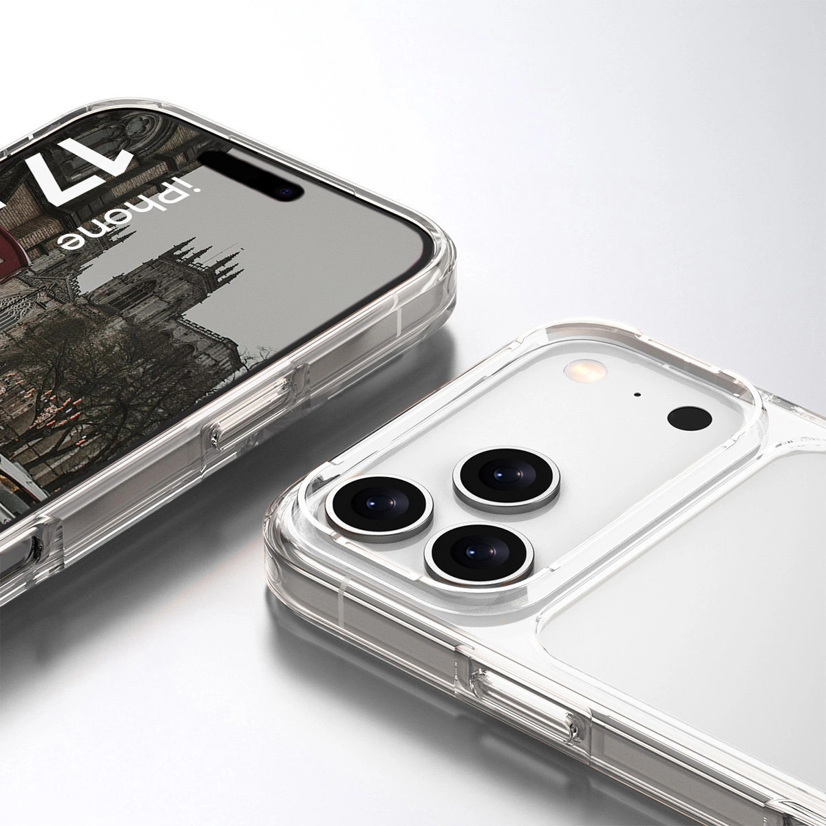 Wzmocnione narożniki i podwyższone ranty ekranu w etui Bizon Case Halo do Apple iPhone 17 Pro Max