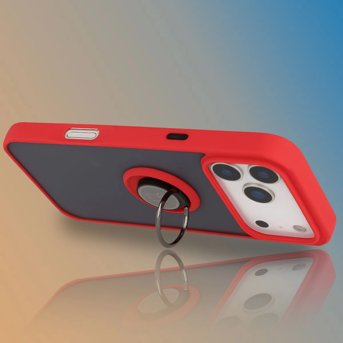 Uchwyt jako podstawka w etui Bizon Hybrid Ring do Apple iPhone 17 Pro Max