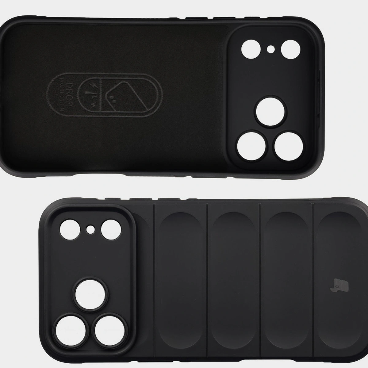 Wyściółka z mikrofibry, wyżłobienia na pleckach i wzmocnione narożniki w etui Bizon Case Tur do Apple iPhone 17 Pro Max