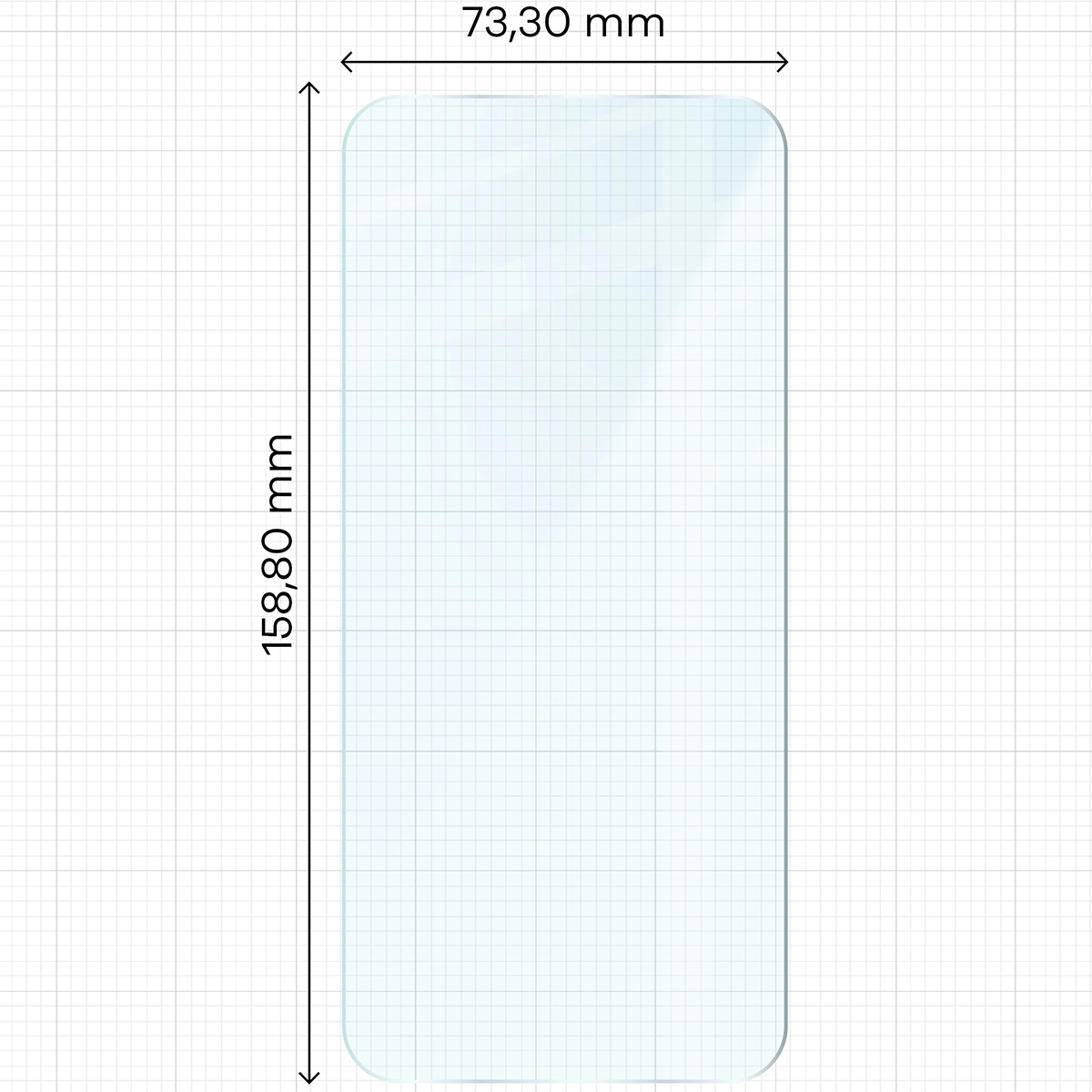 Miarka z wymiarami szkła hartowanego Bizon Glass Clear 2 do Apple iPhone 17 Pro Max