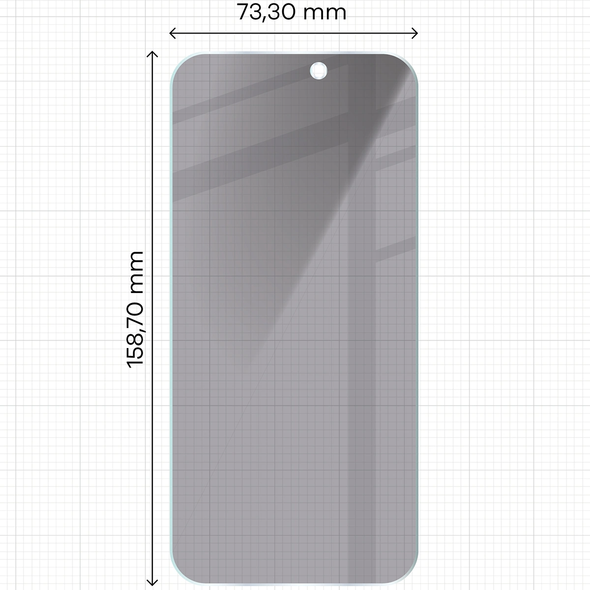 Miarka z wymiarami szkła Bizon Glass Clear Shadow do iPhone 17 Pro Max