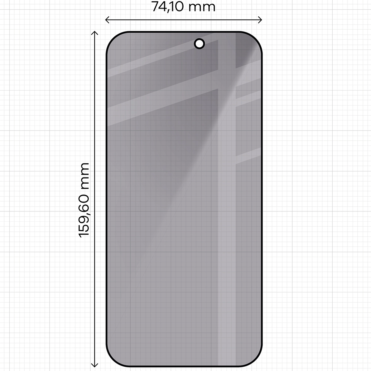 Zdjęcie na miarce szkła Bizon Glass Edge Shadow do iPhone 17 Pro Max