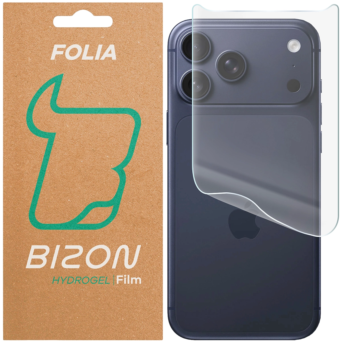 Pudełko i folia hydrożelowa na tył telefonu Bizon Glass Hydrogel Back do Apple iPhone 17 Pro Max