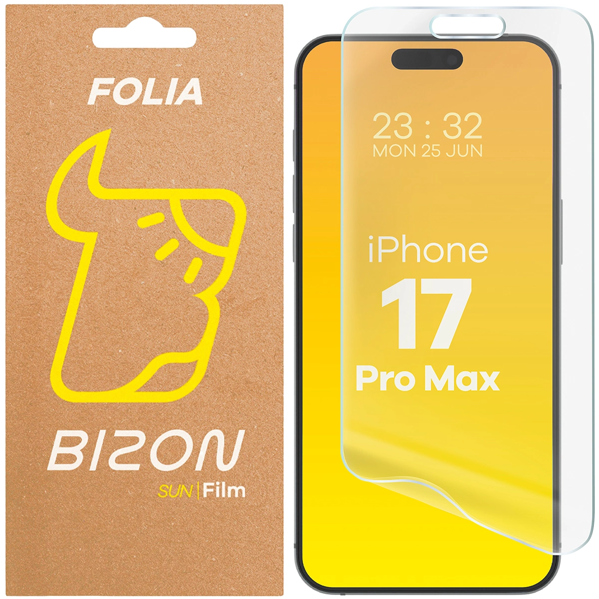 Folia matowa na ekran Bizon Glass Film Sun do Apple iPhone 17 Pro Max, 1 sztuka