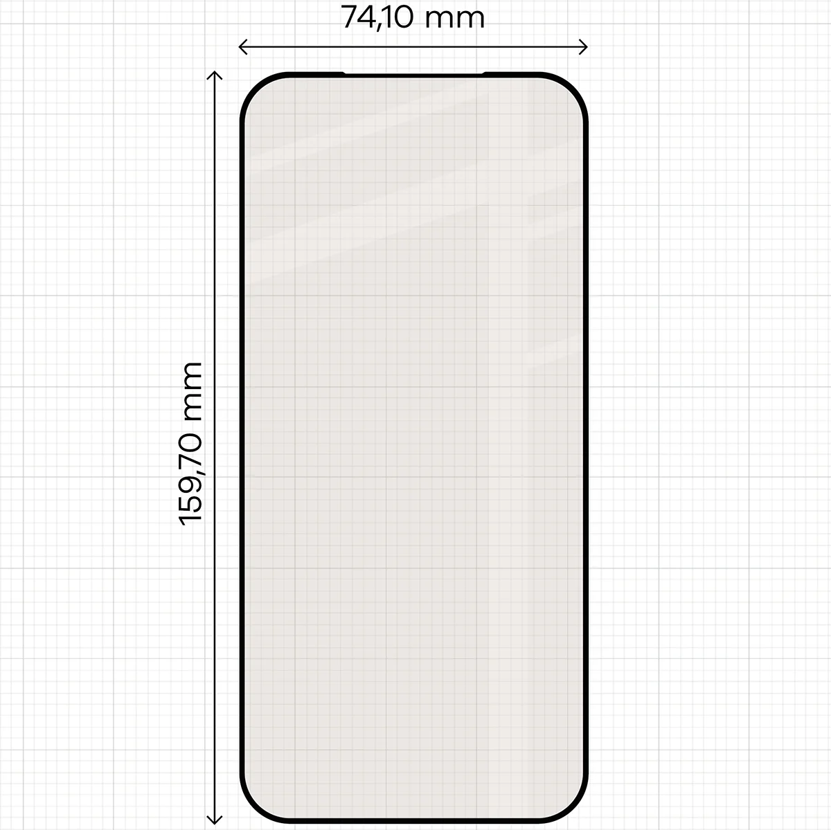 Miarka z wymiarami szkła matowego Bizon Glass Matte do Apple iPhone 17 Pro Max