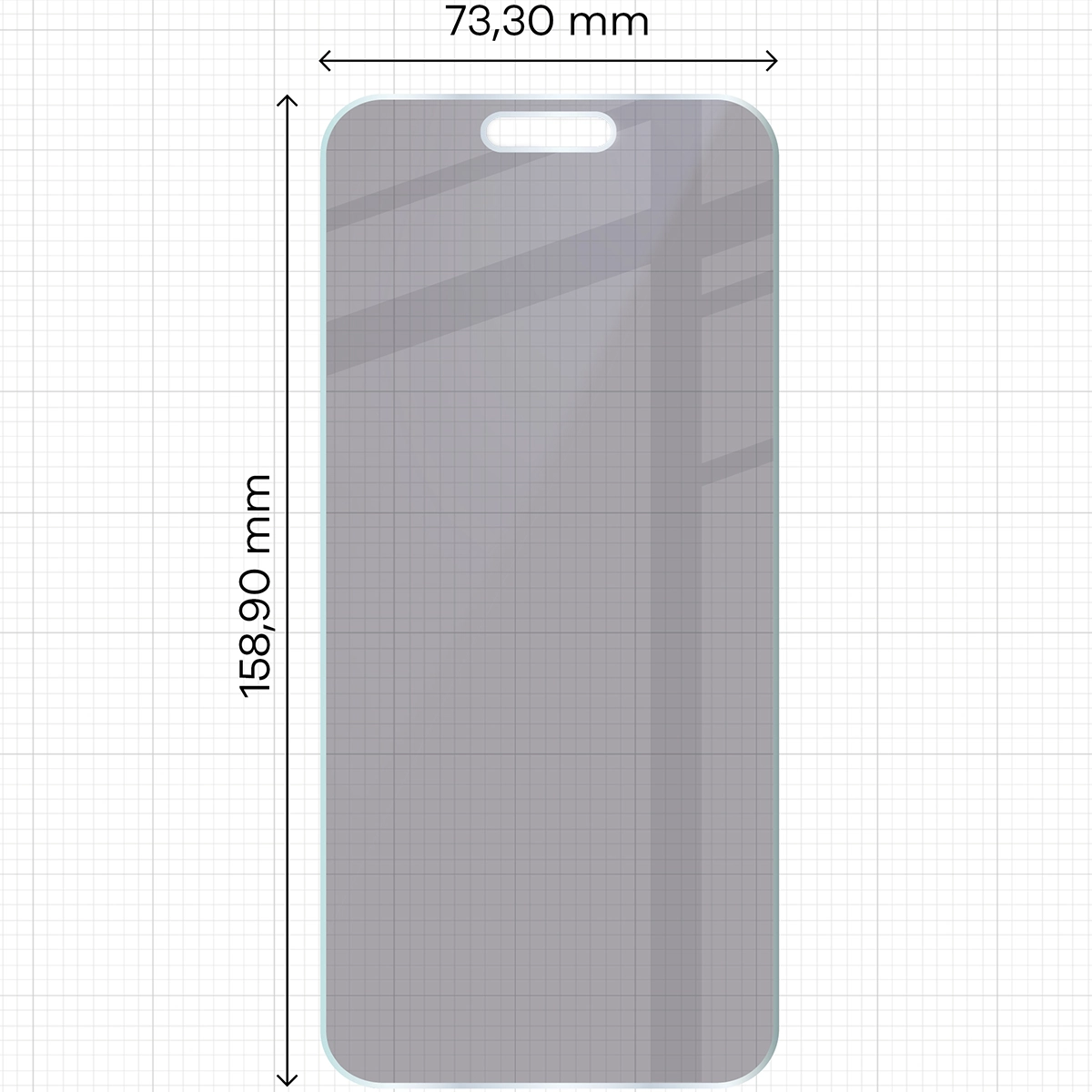 Wymiary szkła Bizon Glass Mule Shadow do Apple iPhone 17 Pro Max