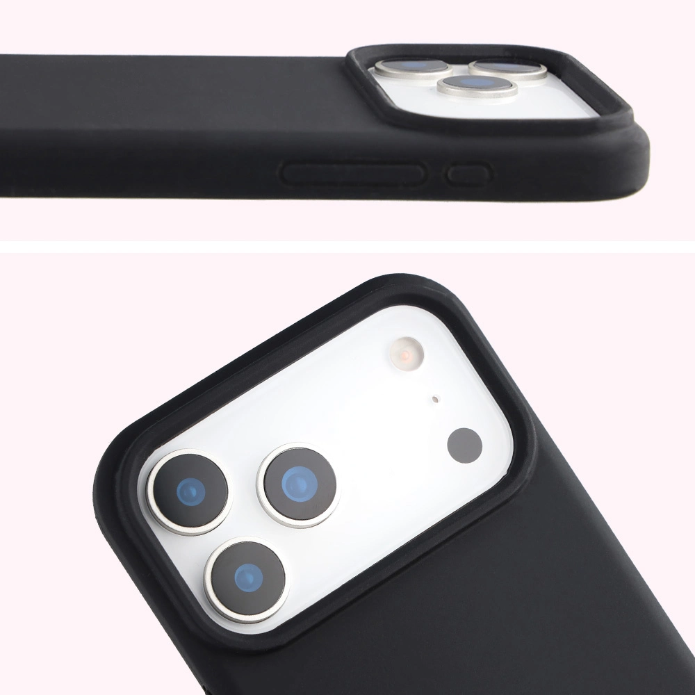 Zbliżenie na wycięcie na obiektywy w etui Bizon Soft Case do Apple iPhone 17 Pro Max