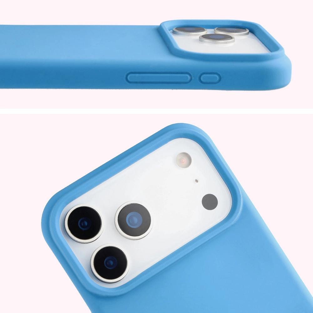 Zbliżenie na wycięcie na obiektywy w etui Bizon Soft Case do Apple iPhone 17 Pro Max