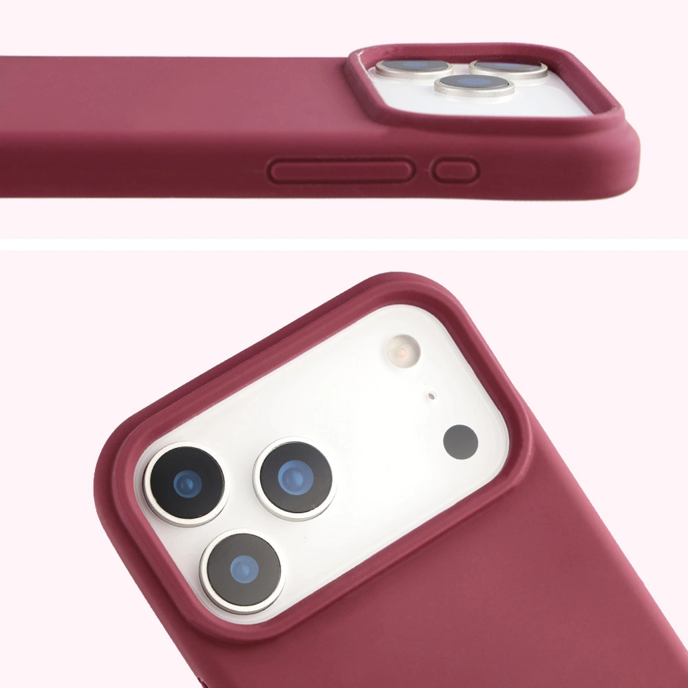 Zbliżenie na wycięcie na obiektywy w etui Bizon Soft Case do Apple iPhone 17 Pro Max