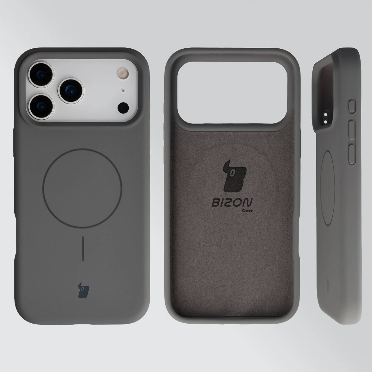 Konstrukcja etui Bizon Soft Case Magnetic: silikon, mikrofibra i zintegrowane osłony do Apple iPhone 17 Pro Max