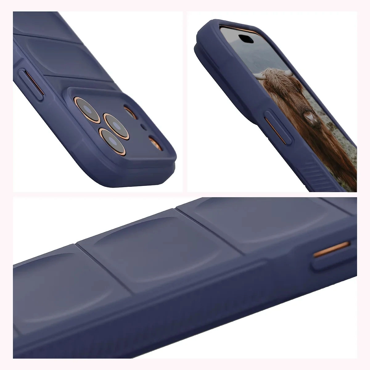 Megemelt élek és csúszásmentes felület a Bizon Case Tur tokban az Apple iPhone 17 Pro Max-hoz