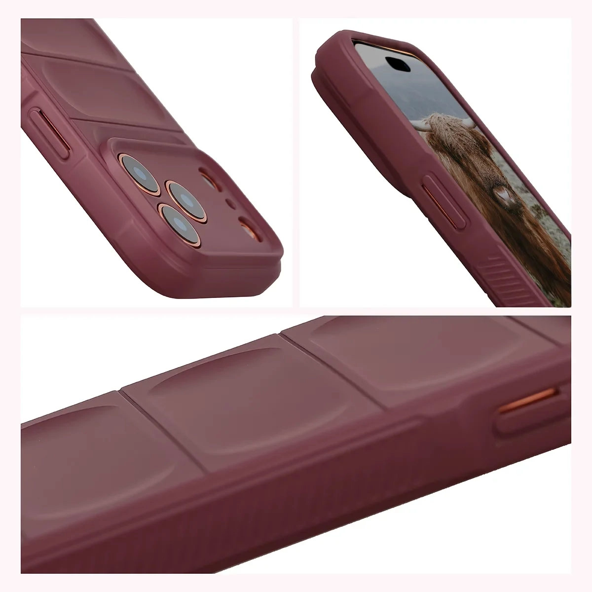 Podwyższone krawędzie i antypoślizgowa powierzchnia w etui Bizon Case Tur do Apple iPhone 17 Pro Max