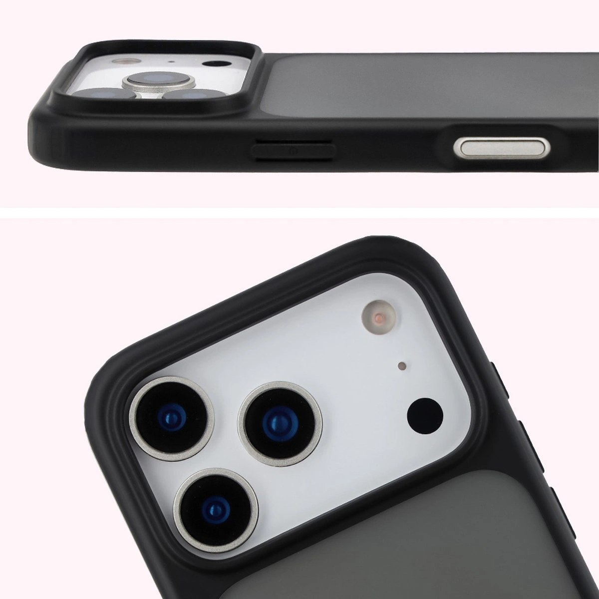 Decupaj complet și margini ridicate la cameră în etui Bizon Case Angelo pentru Apple iPhone 17 Pro