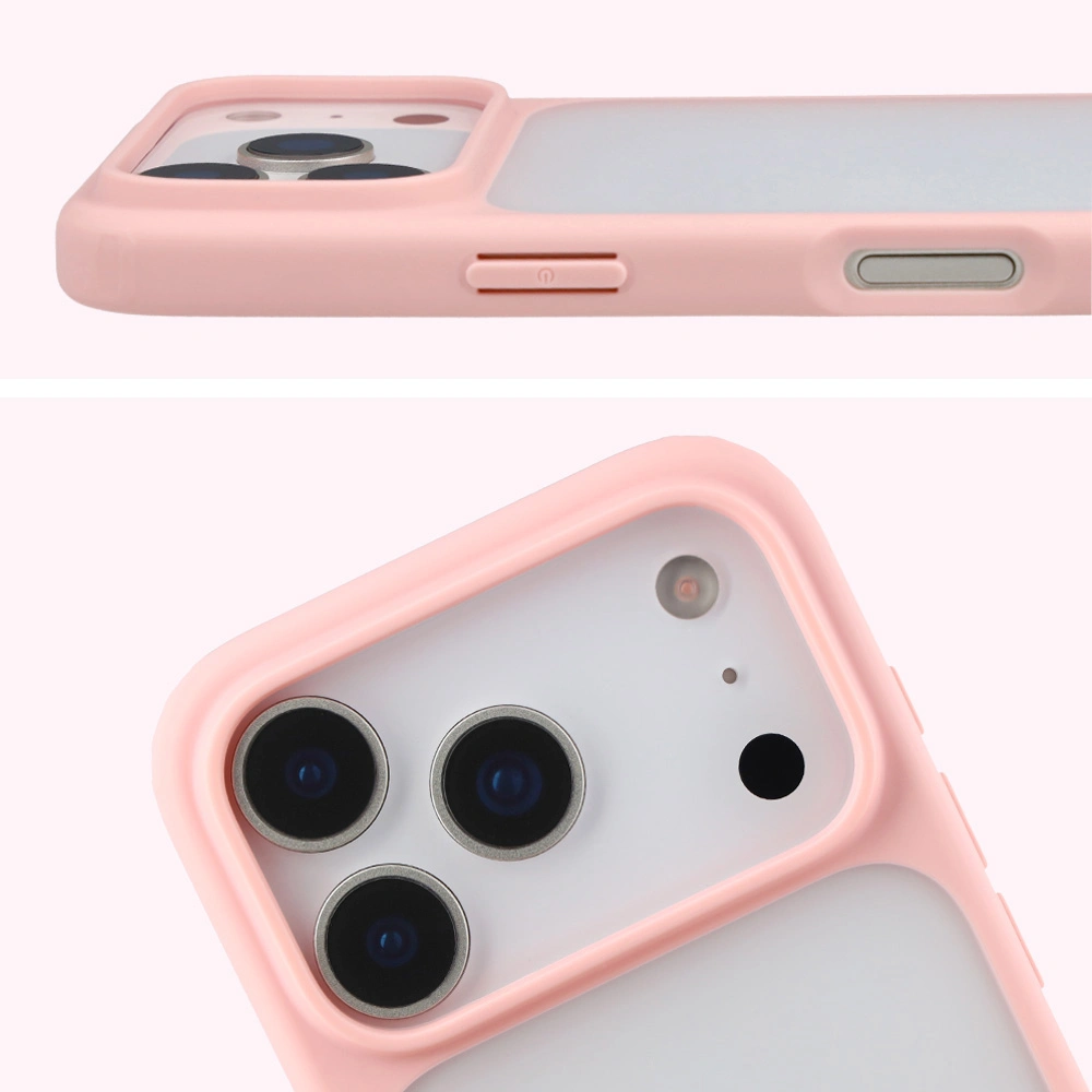 Decupaj complet și margini ridicate pentru cameră în etui-ul Bizon Case Angelo pentru Apple iPhone 17 Pro