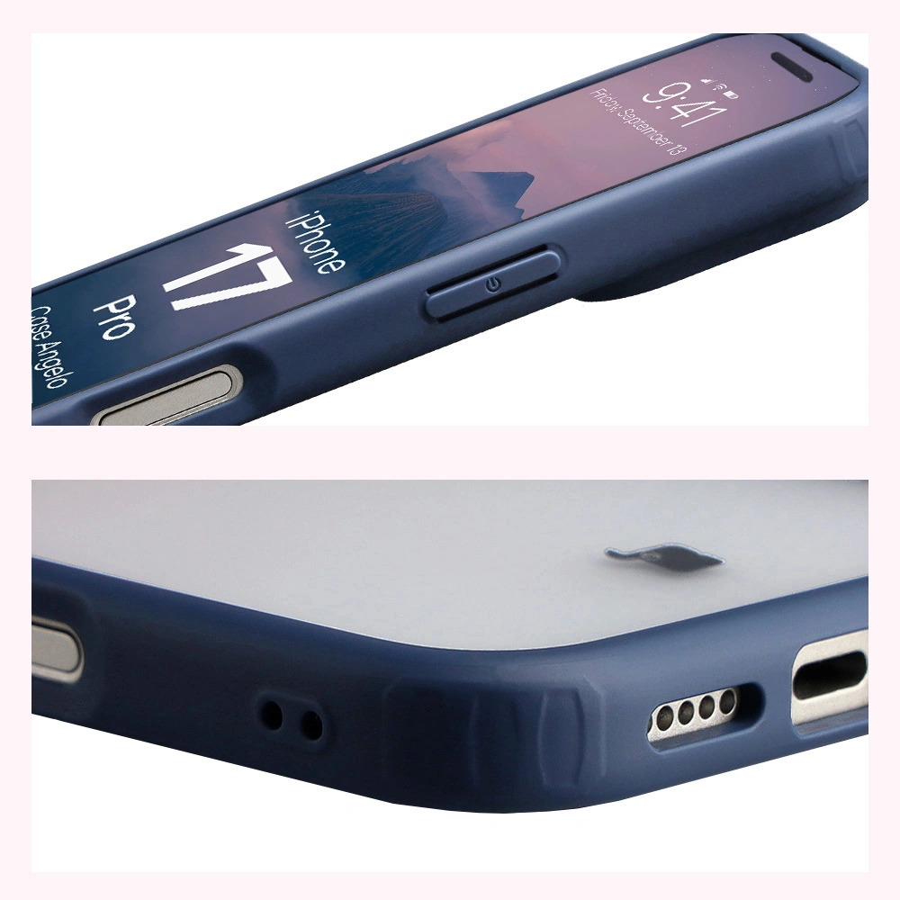 Colțuri întărite și margini ridicate ale ecranului în etui Bizon Case Angelo pentru Apple iPhone 17 Pro