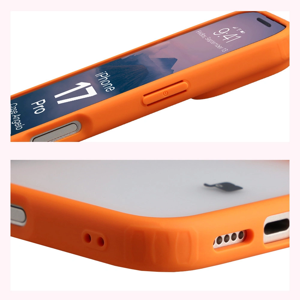 Colțuri întărite și margini ridicate ale ecranului în etui Bizon Case Angelo pentru Apple iPhone 17 Pro