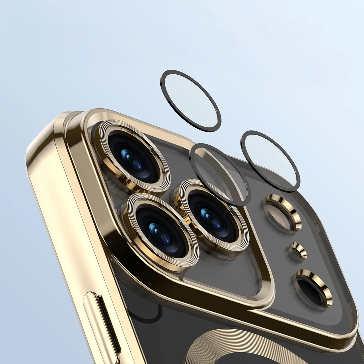 Metaliczna ramka, podniesione krawędzie i zintegrowane osłony w etui Bizon Case GuardO do Apple iPhone 17 Pro