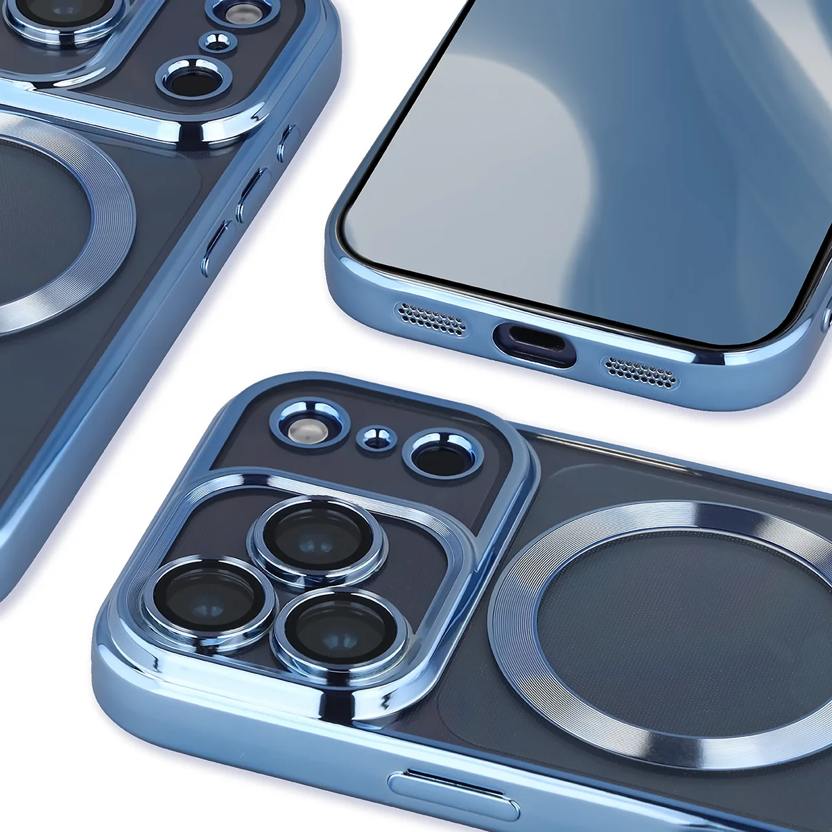 Close-up of the built-in camera protection in Bizon Case GuardO for Apple iPhone 17 Pro