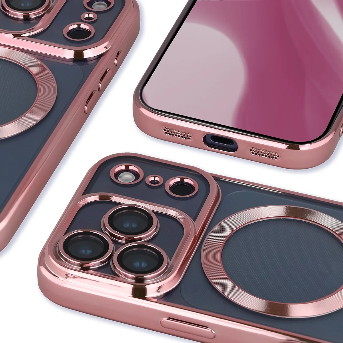 Close-up of the built-in camera protection in Bizon Case GuardO for Apple iPhone 17 Pro