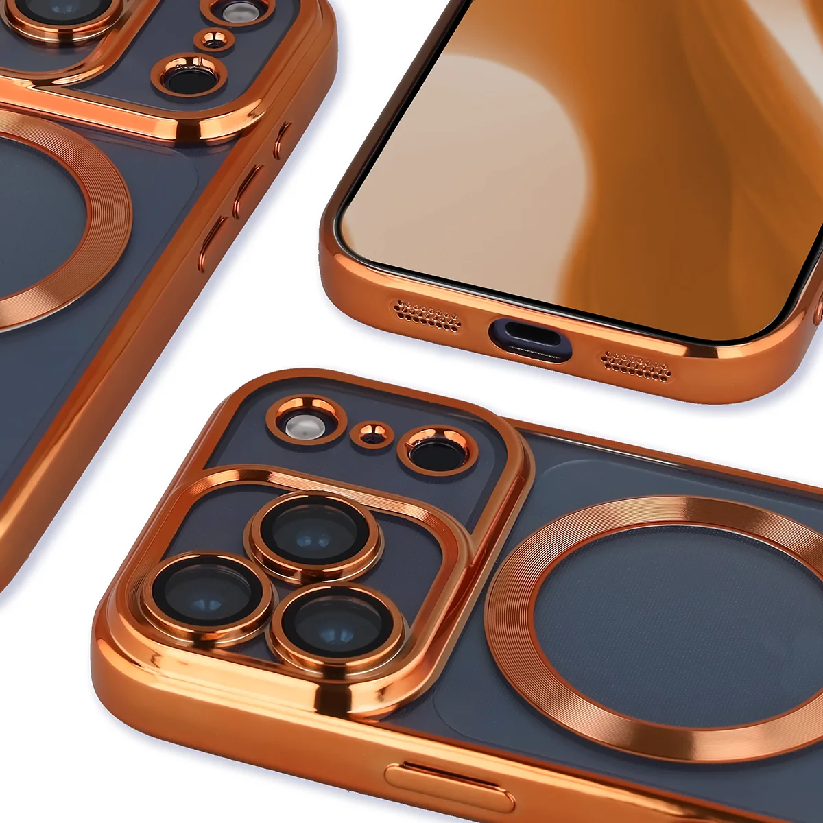 Close-up of the built-in camera protection in Bizon Case GuardO for Apple iPhone 17 Pro