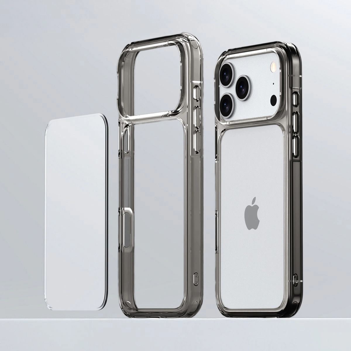 Construcția etui Bizon Case Halo: capace integrate și decupaje precise pentru Apple iPhone 17 Pro