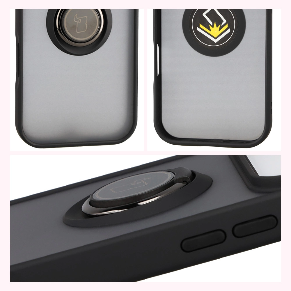 Właściwości Bizon Case Hybrid Ring do Apple iPhone 17 Pro: antypoślizgowa ramka i matowy design