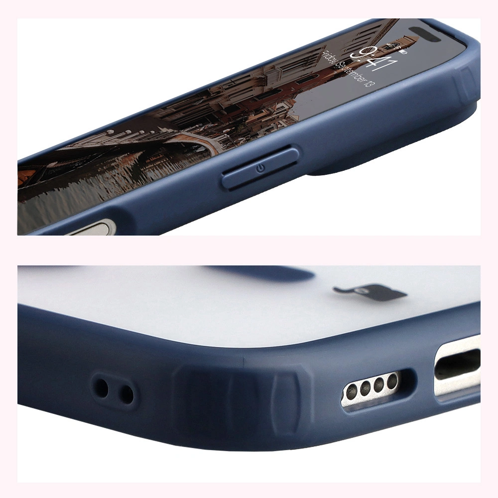Wzmocnione narożniki i podwyższone ranty ekranu w etui Bizon Case MatteO do Apple iPhone 17 Pro
