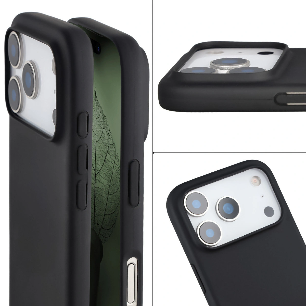 Raised edges and anti-slip coating in the Bison Case ReLeaf for Apple iPhone 17 Pro