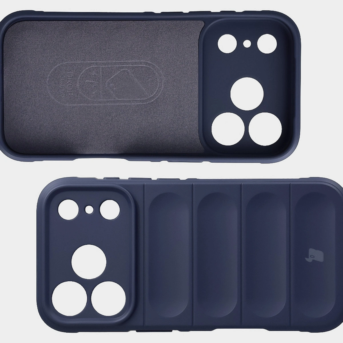 Wyściółka z mikrofibry, wyżłobienia na pleckach i wzmocnione narożniki w etui Bizon Case Tur do Apple iPhone 17 Pro