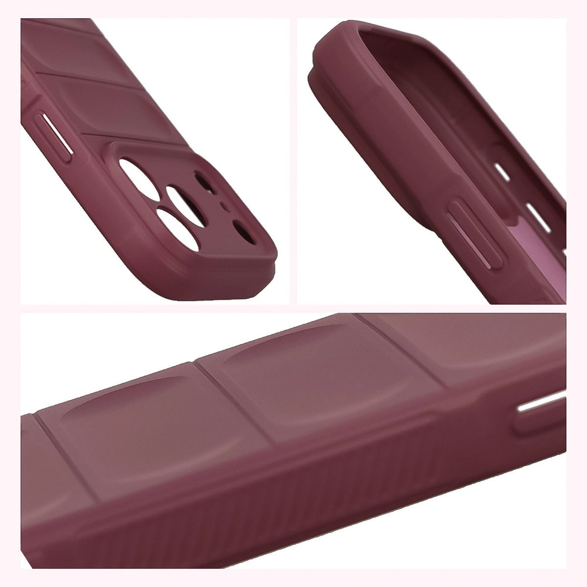 Teksturowane boki i podwyższone krawędzie ekranu i aparatu w etui Bizon Case Tur do Apple iPhone 17 Pro