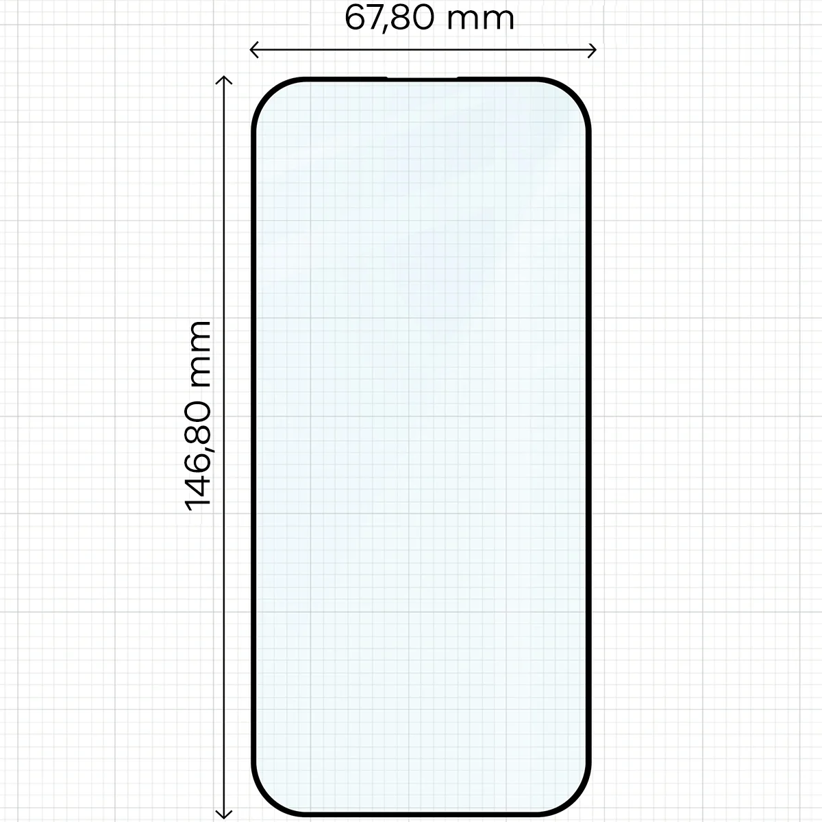Rozměry skla na mírce pro Apple iPhone 17 Pro