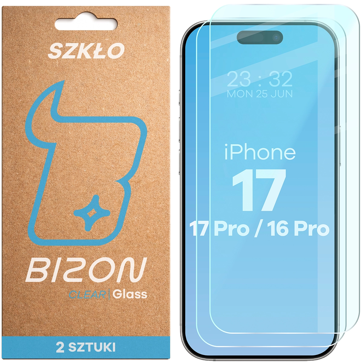 Szkło hartowane Bizon Glass Clear Duo do Apple iPhone 17 / Apple iPhone 17 Pro / Apple iPhone 16 Pro
