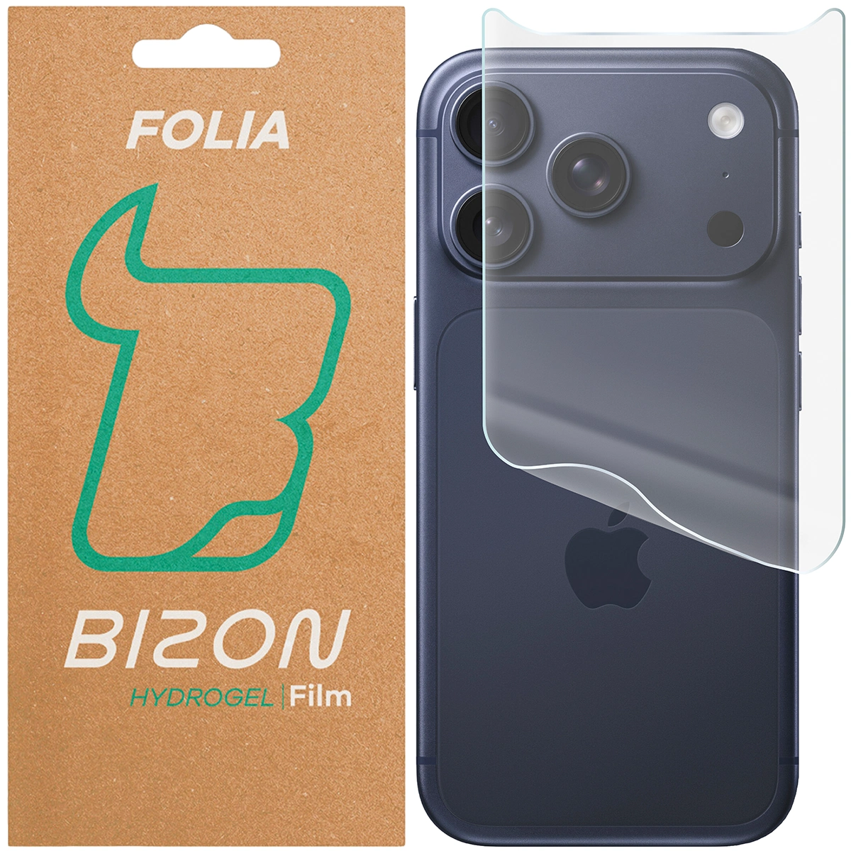 Pudełko i folia hydrożelowa na tył telefonu Bizon Glass Hydrogel Back do Apple iPhone 17 Pro