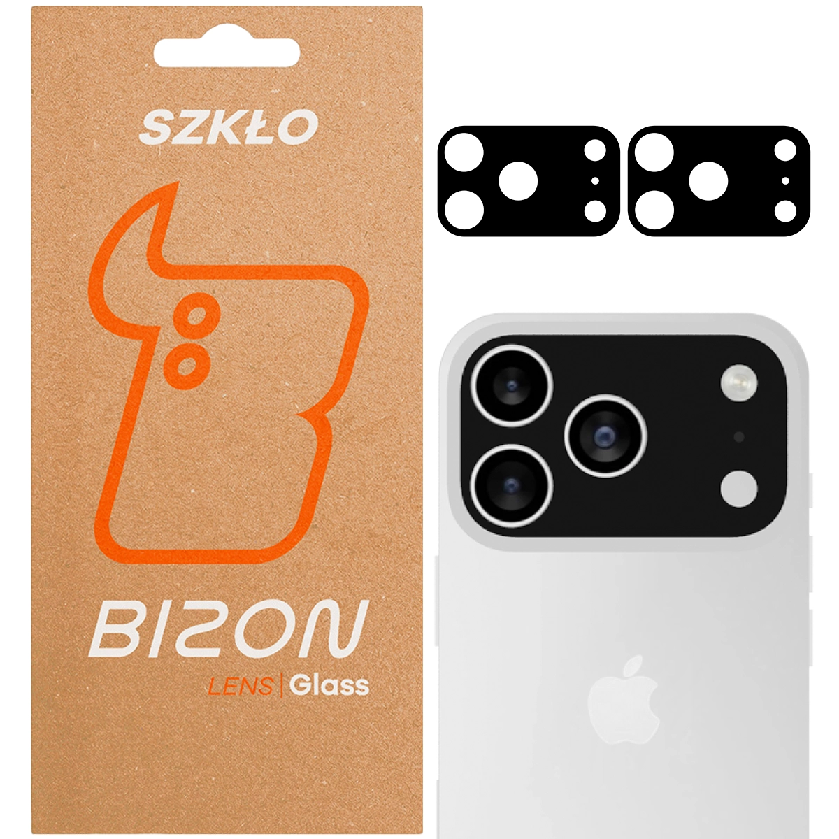 Box and 2 pieces of Bizon Glass Lens for Apple iPhone 17 Pro