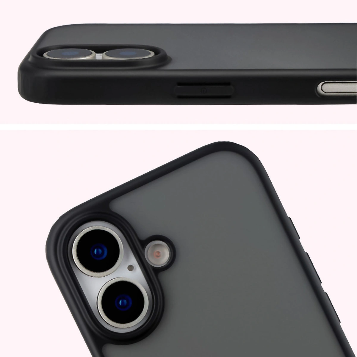 Decupaj complet și margini ridicate pentru cameră în etui Bizon Case Angelo pentru Apple iPhone 17