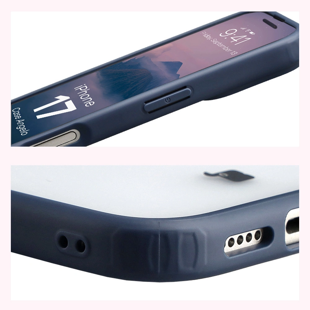 Wzmocnione narożniki i podwyższone ranty ekranu w etui Bizon Case Angelo do Apple iPhone 17