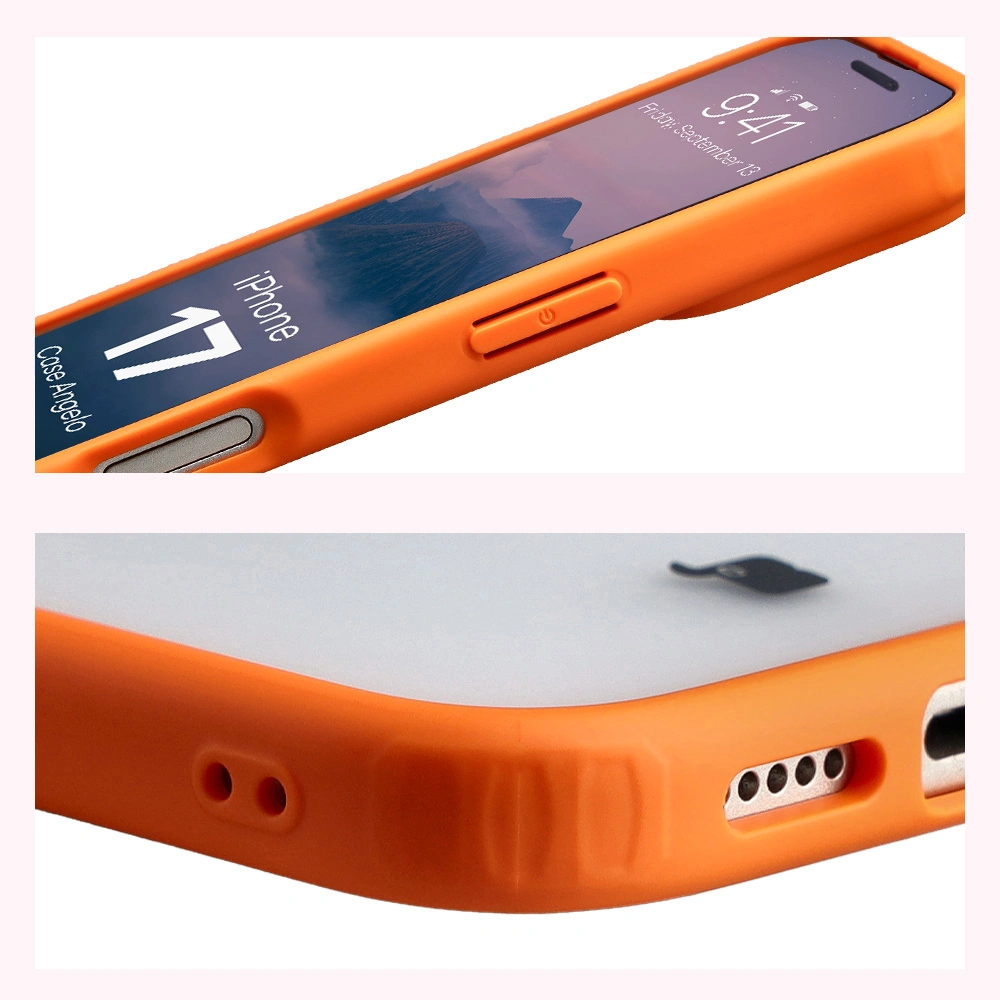 Colțuri întărite și margini ridicate ale ecranului în etui Bizon Case Angelo pentru Apple iPhone 17