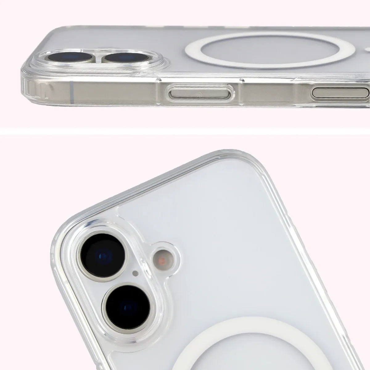 Full cutout and raised edges for the camera in the Bizon Case CrystalO for Apple iPhone 17