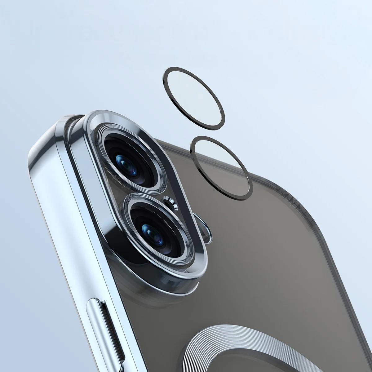 Metallic frame, raised edges, and integrated covers in Bizon Case GuardO for Apple iPhone 17