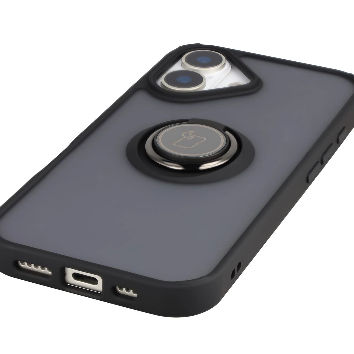 Precise cutouts, integrated covers, and a cutout for a strap in the Bizon Case Hybrid Ring for Apple iPhone 17